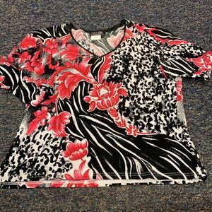 City Girl Floral Bedazzled Top sz. L